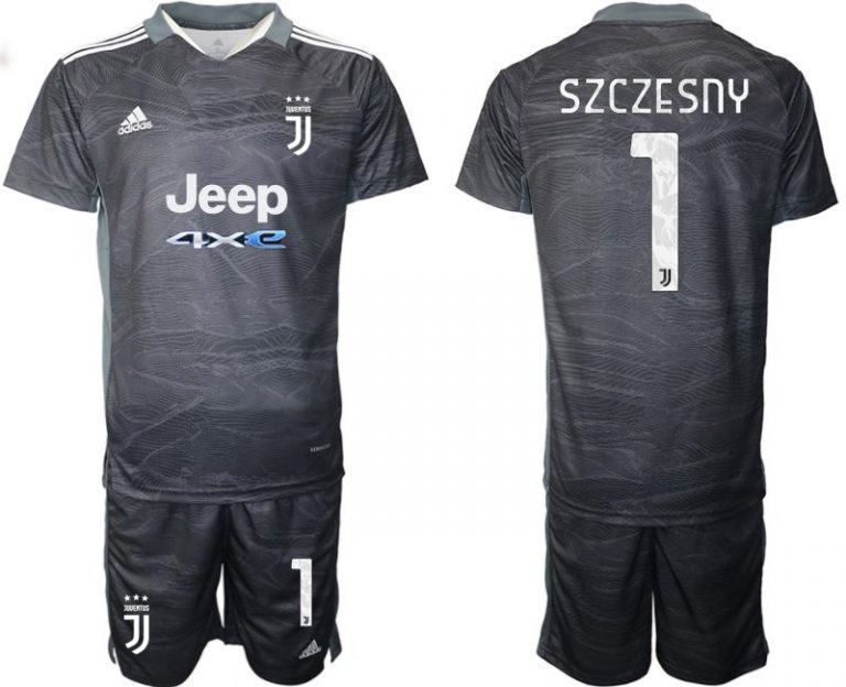 Bestellten Günstige Fußballtrikots Herren Juventus Turin Torwarttrikot Set schwarz Szczesny 1