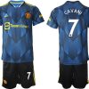 Manchester United Ausweichtrikot 2021-22 blau mit Aufdruck Cavani 7-1