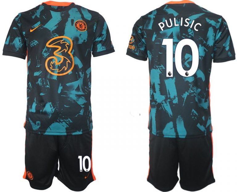 Herren Fußballtrikot Chelsea FC 2022 Stadium Ausweichtrikot mit Aufdruck Pulisic 10