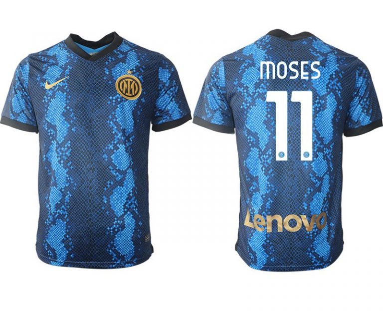 Inter Milan Moses #11 Herren Heimtrikot 2022 Fußballtrikots Kurzarm Online