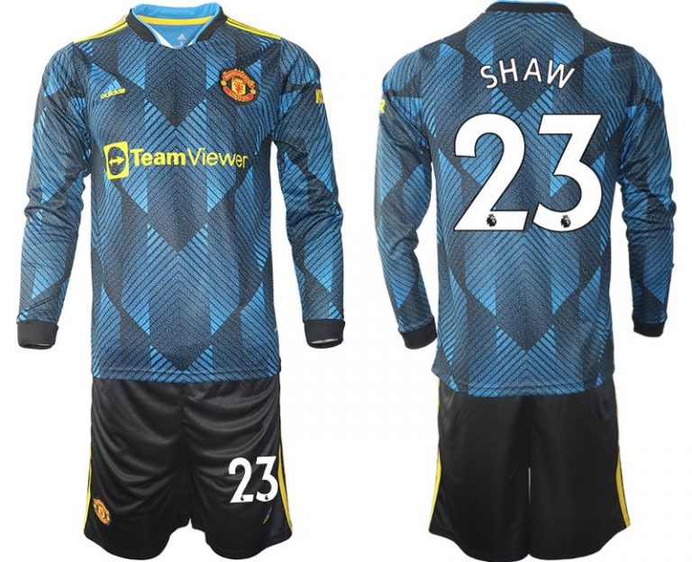 Manchester United Ausweichtrikot 2021/22 Langarm Trikotsatz mit Aufdruck SHAW 23