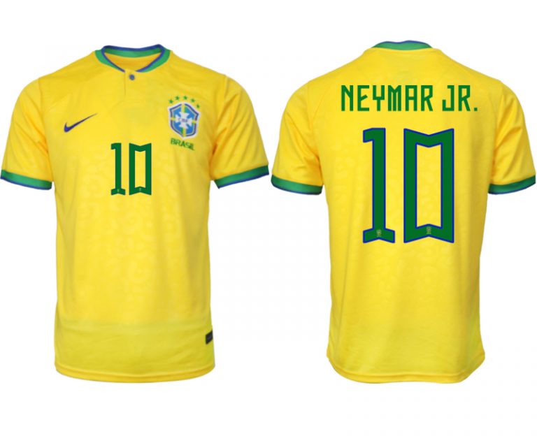 NEYMAR JR.#10 Brasilien FIFA WM Katar 2022 Heimtrikot gelb Kurzarm Fußballtrikot Herren Sale