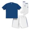 Bestseller-kinder-sale-Everton-Heimtrikot-23-24-Blau-Kurzarm-Weiss-Kurze-Hosen